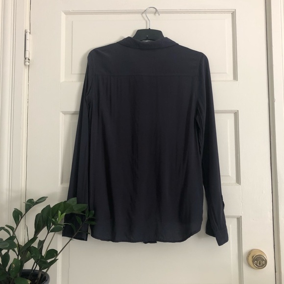 Navy Tie-Front Blouse - Picture 2 of 2